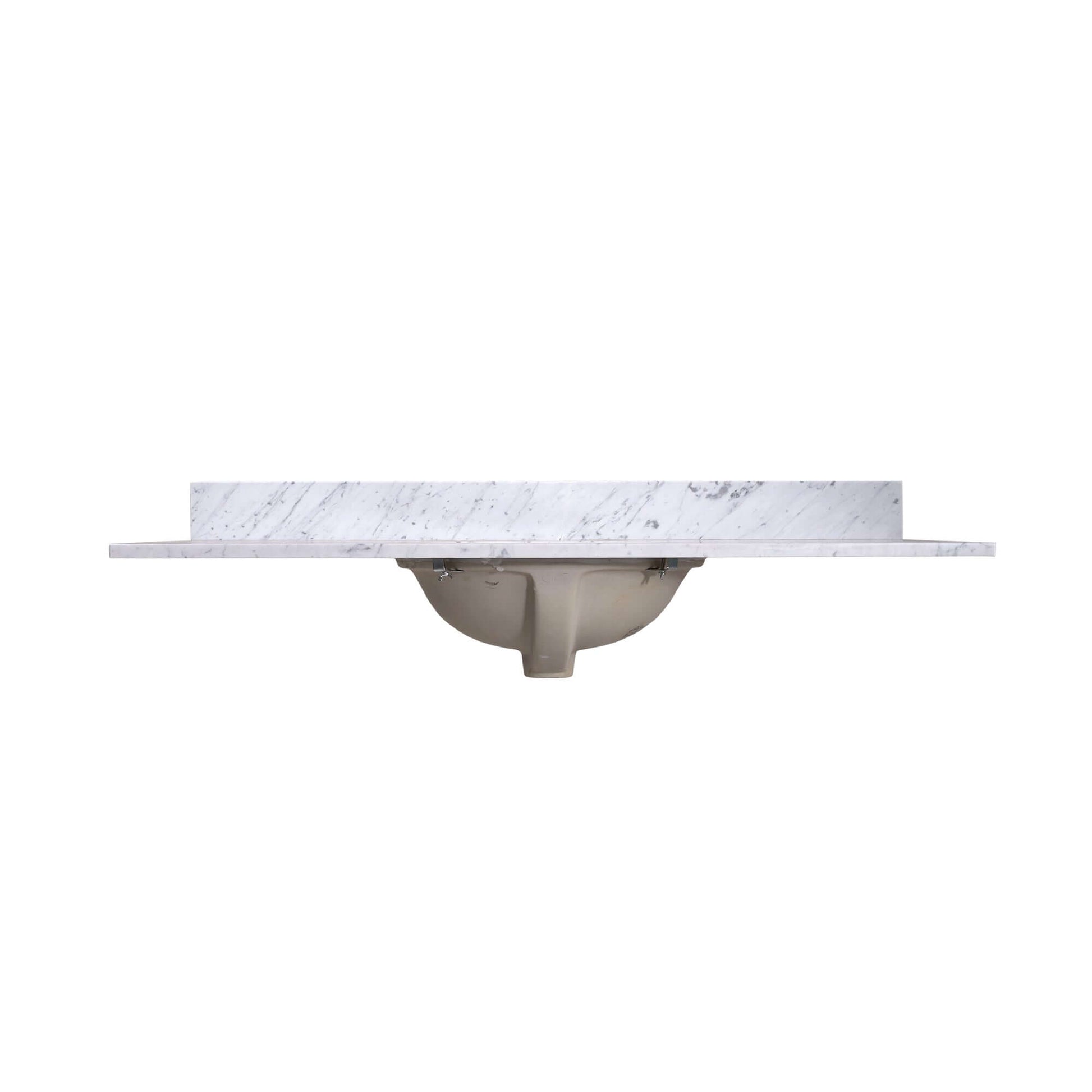 48" Carrara Marble Vanity Top with Central Oval Sink T48C03_4