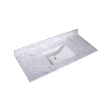 Load image into Gallery viewer, 48&quot; Single Hole Carrara Marble Vanity Top with Rectangle Sink  T48C04