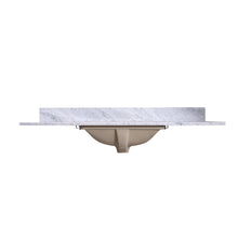 Load image into Gallery viewer, 48&quot; Carrara Marble Vanity Top with Rectangle Sink - 8&quot; Spread T48C05