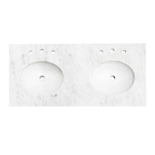 Load image into Gallery viewer, 48&quot; Double Sink Carrara Marble Vanity Top with Backsplash T48D03