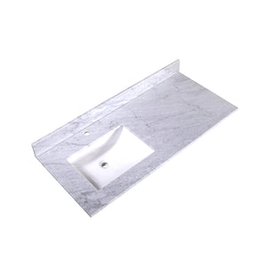 48-Inch Carrara Marble Vanity with Left Sink - Modern Undermount - T48L04