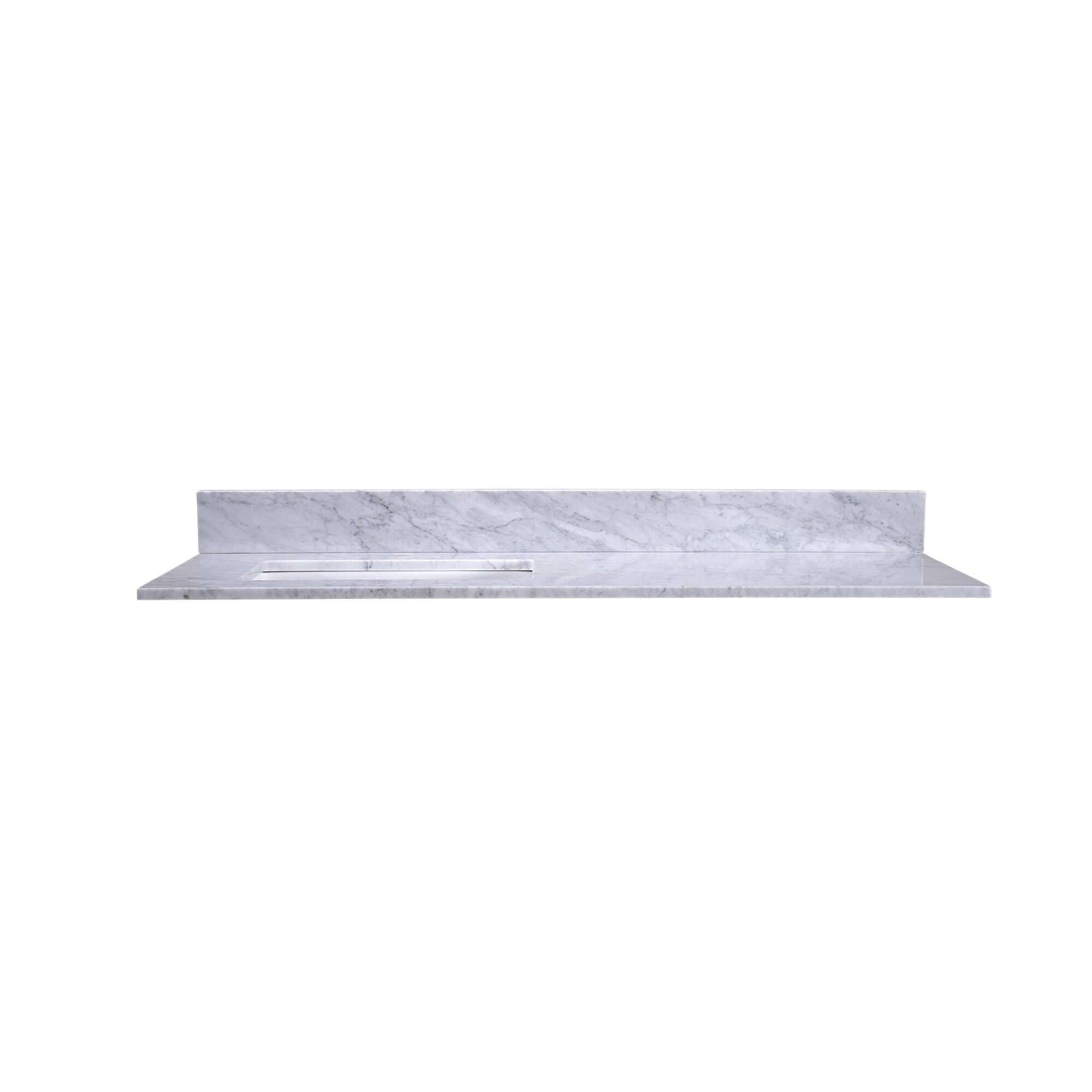 48-Inch Carrara Marble Vanity with Left Sink - Modern Undermount - T48L04