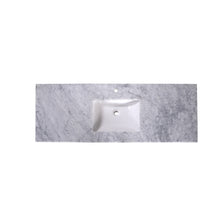 Load image into Gallery viewer, 60&quot; Rectangular Ceramic Sink on Carrara Marble Vanity Top - T60C04