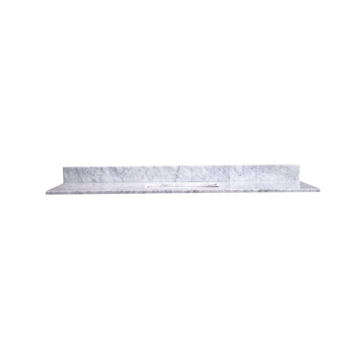 60" Rectangular Ceramic Sink on Carrara Marble Vanity Top - T60C04