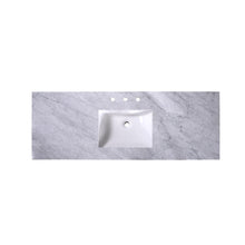 Load image into Gallery viewer, 60&quot; Single Center Rectangle Sink Marble Vanity Top - T60C05