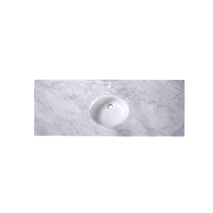 60" Carrara Marble Top Vanity with Oval Sink - Modern Elegance - T60C06