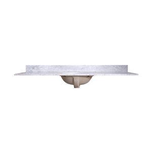 60" Carrara Marble Top Vanity with Oval Sink - Modern Elegance - T60C06