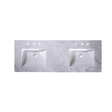 Load image into Gallery viewer, 60&quot; Dual-Rectangle Sink Vanity, Carrara Marble - Modern Sophistication - T60D05