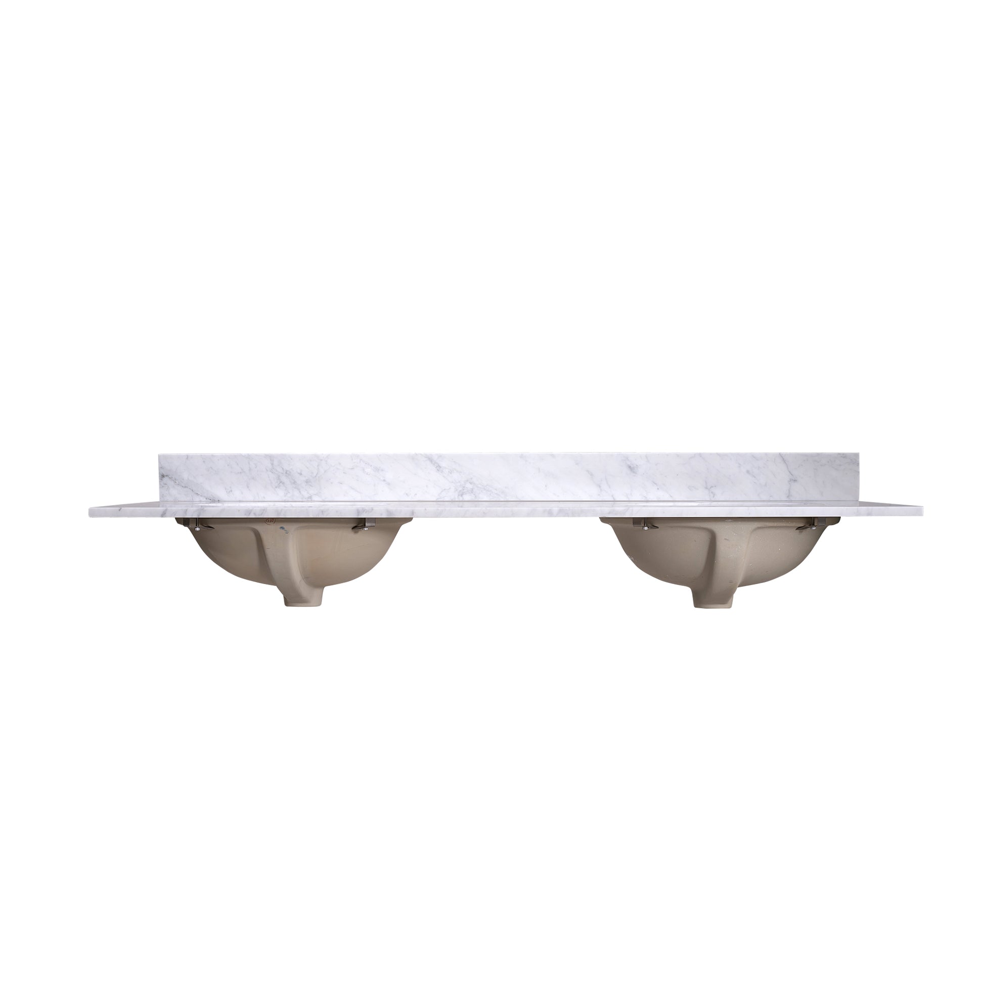 60-Inch Dual Sink Marble Vanity - Single Faucet Elegance  T60D06