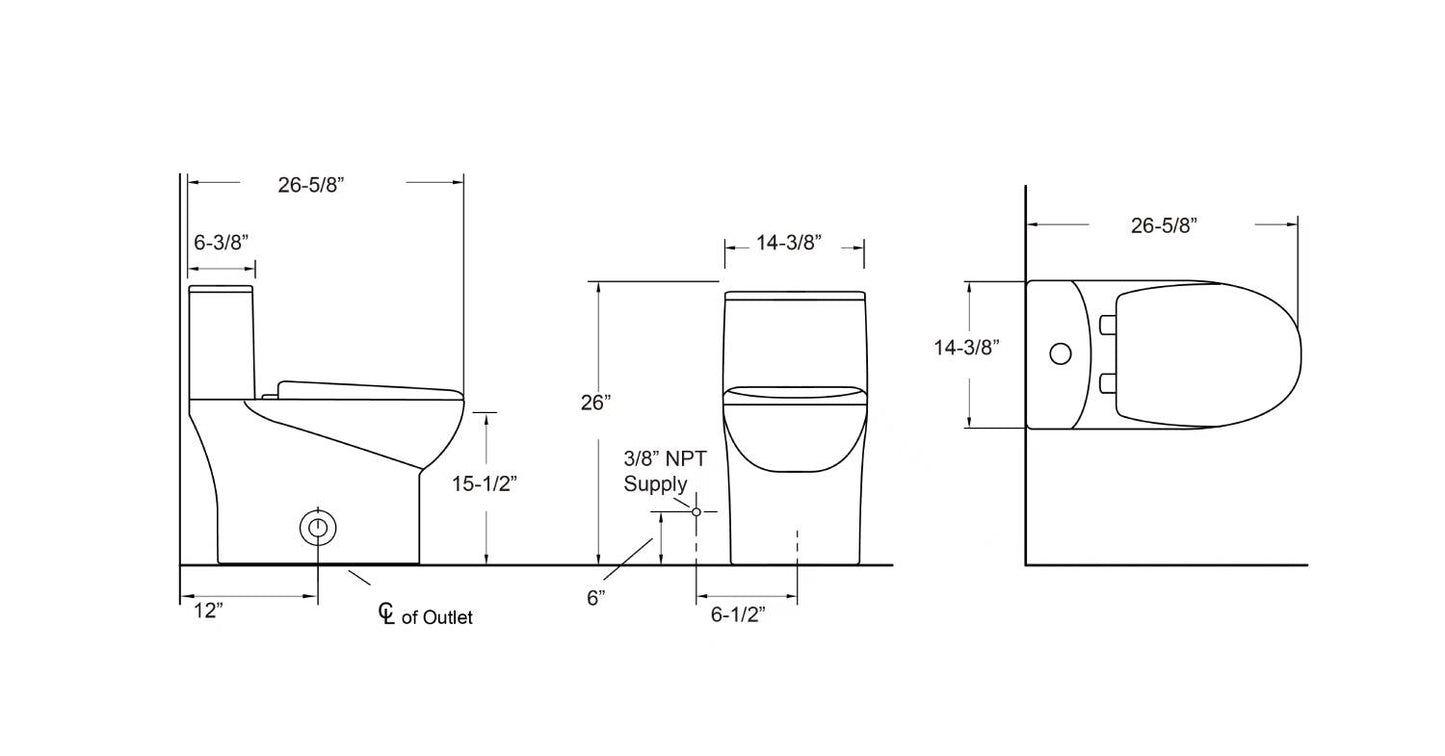 Blossom Compact T9 02  One-Piece Toilet – Dual Flush, Self-Cleaning, Easy Installation