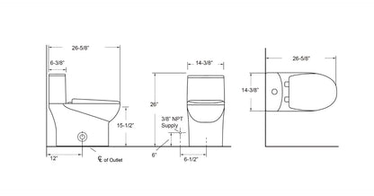 Blossom Compact T9 02  One-Piece Toilet – Dual Flush, Self-Cleaning, Easy Installation