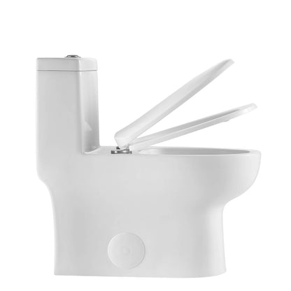 One-Piece Toilet – Dual Flush, Self-Cleaning, and Easy Installation - T9 01, open, side