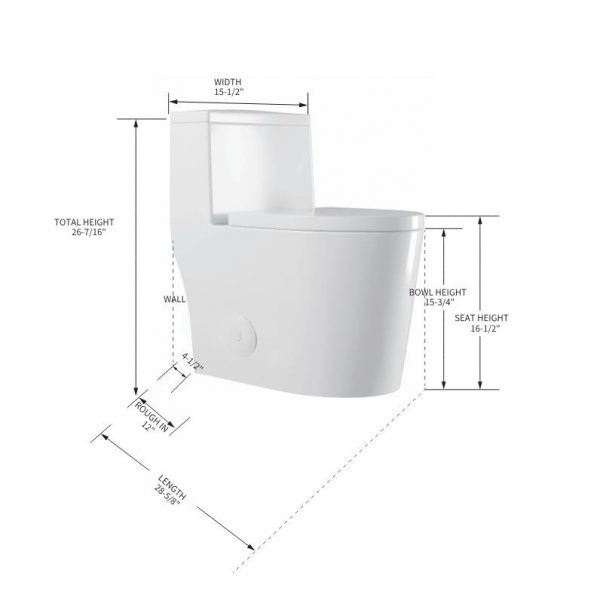 Blossom T9 05 One-Piece Toilet with Dual Cyclone Flush, sizes