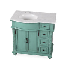 Load image into Gallery viewer, Silkroad Exclusive 36-inch Traditional Vintage Green Single Left side Sink Vanity - V0213NW36L