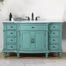 Load image into Gallery viewer, Silkroad Exclusive Traditional 60&quot; Single Sink Vanity, Carrara Marble, Green or White