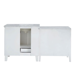 Silkroad Exclusive Transitional 67" Single Sink Marble Vanity with Brushed Nickel Hardware - V0320WW67