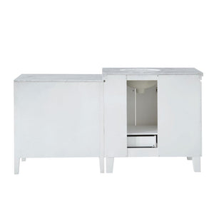 Silkroad Exclusive Transitional 67" Single Sink Marble Vanity with Brushed Nickel Hardware - V0320WW67, back