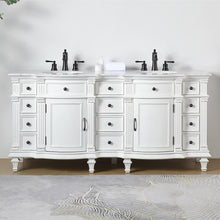 Load image into Gallery viewer, Silkroad Exclusive Traditional 72&quot; Double Sink Vanity with Carrara White Marble Top and Retro White finish