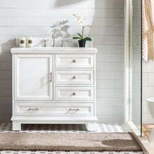 Load image into Gallery viewer, Silkroad Exclusive 36-inch Transitional Single Sink Vanity with Carrara Marble in White
