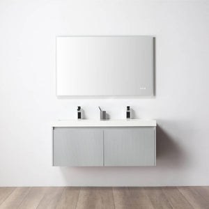 Blossom Positano 48" Floating Double Sink Bathroom Vanity, Gray