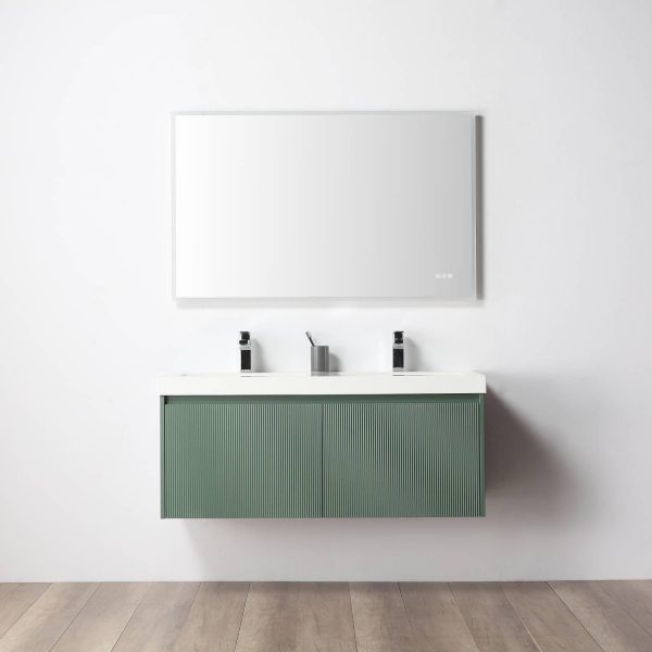 Blossom Positano 48" Floating Double Sink Bathroom Vanity, Green