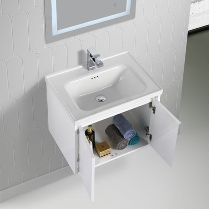 Blossom Bern 24″ Vanity with Ceramic Basin - Sleek Eco-Friendly Design in Glossy White, open