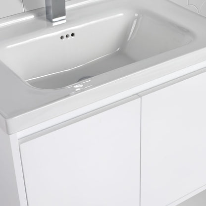 Blossom Bern 24″ Vanity with Ceramic Basin - Sleek Eco-Friendly Design in Glossy White, close up