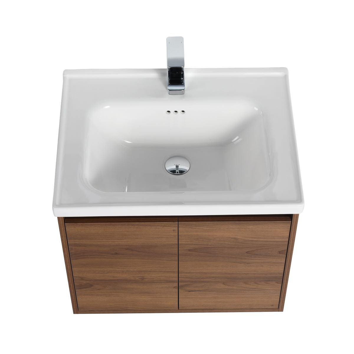 Blossom Bern 24″ Vanity with Ceramic Basin - Sleek Eco-Friendly Design in Brown Walnut, up view