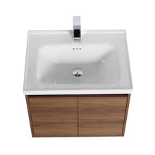 Load image into Gallery viewer, Blossom Bern 24″ Vanity with Ceramic Basin - Sleek Eco-Friendly Design in Brown Walnut, up view