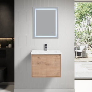 Blossom Bern 24″ Vanity with Ceramic Basin - Sleek Eco-Friendly Design in Classic Oak, front 