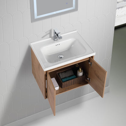 Blossom Bern 24″ Vanity with Ceramic Basin - Sleek Eco-Friendly Design in Classic Oak, open