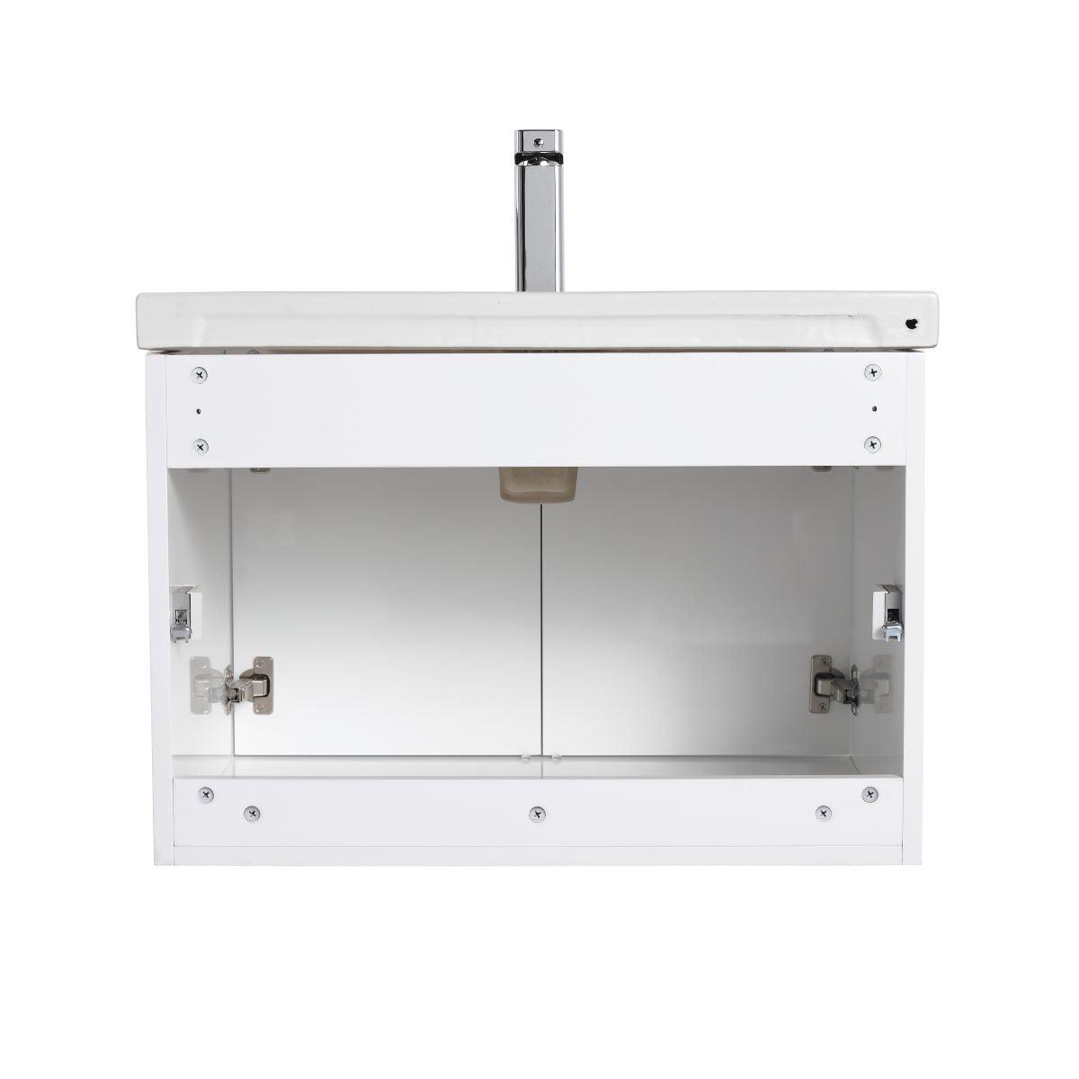 Blossom Bern 28″ Vanity with Ceramic Basin - Modern Minimalist Design in Glossy White, back