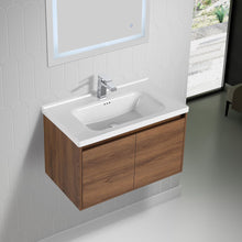 Load image into Gallery viewer, Blossom Bern 32″ Vanity with Ceramic Basin - Eco-Friendly Minimalism in Glossy Brown Walnut, side1