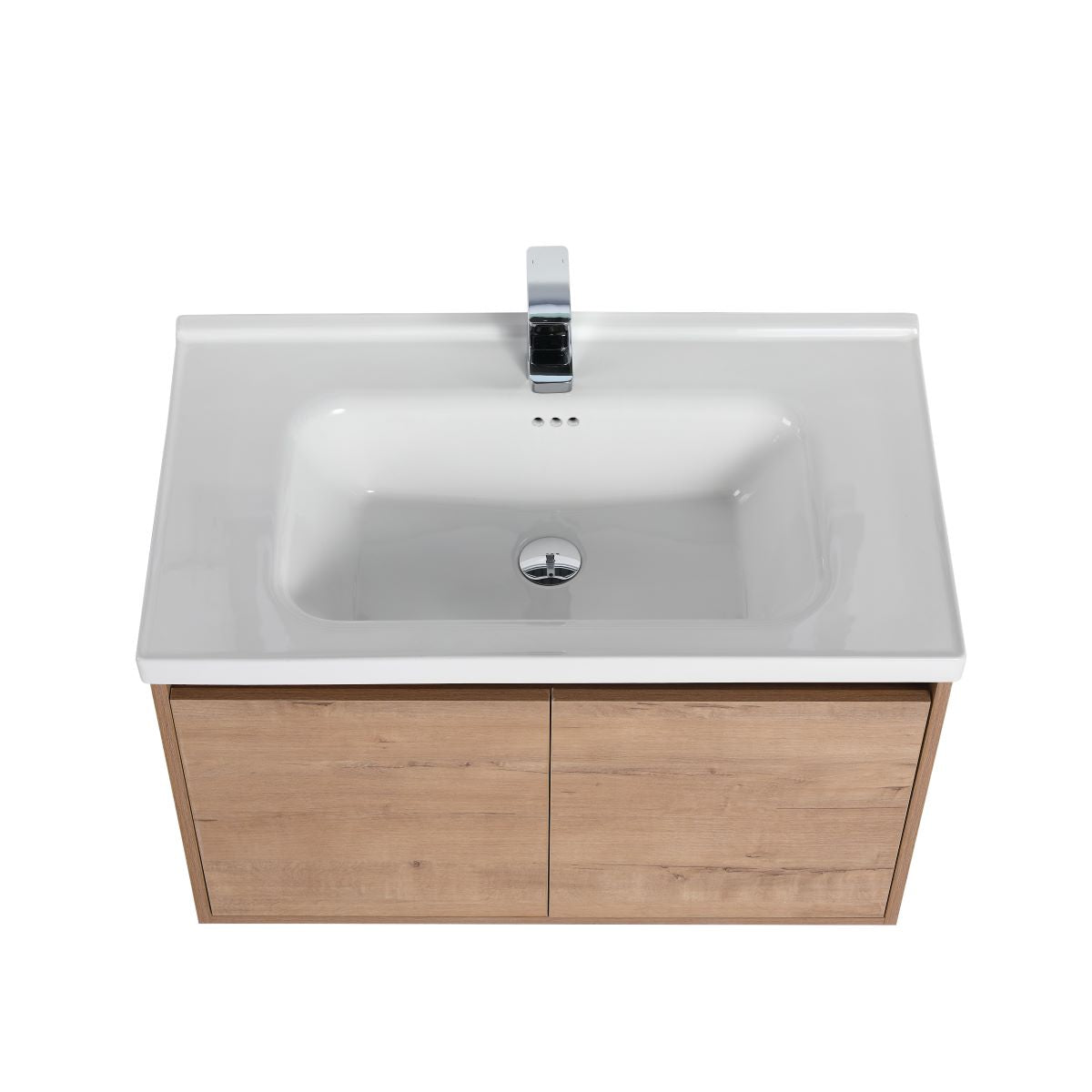 Blossom Bern 32″ Vanity with Ceramic Basin - Eco-Friendly Minimalism in Classic Oak, up