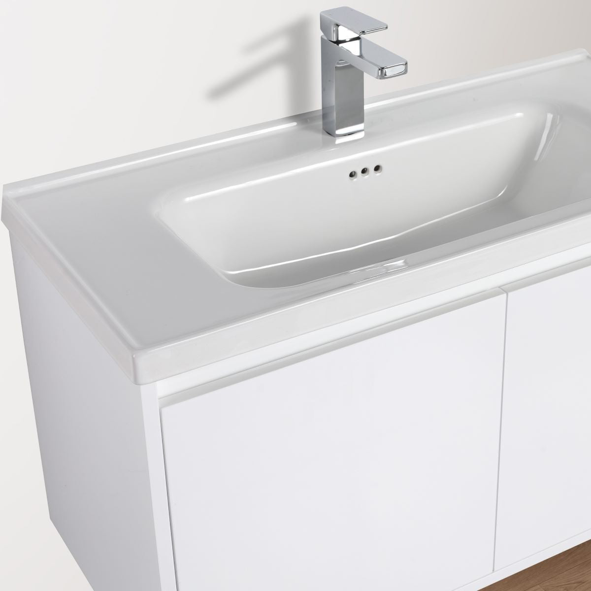 Blossom Bern 36″ Vanity with Ceramic Basin - Eco-Friendly Minimalist Design in Glossy White, side