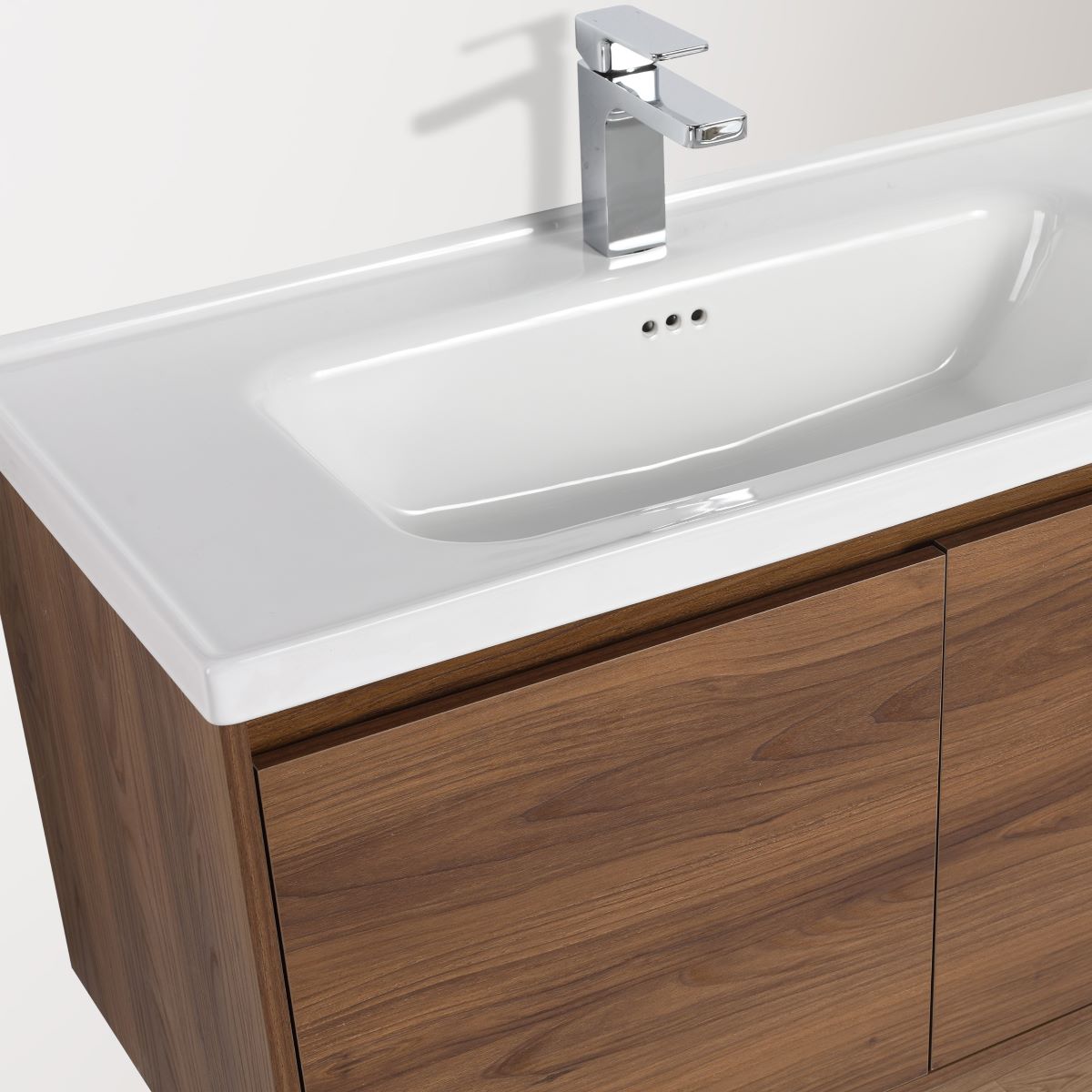 Blossom Bern 36″ Vanity with Ceramic Basin - Eco-Friendly Minimalist Design in Brown Walnut, side view