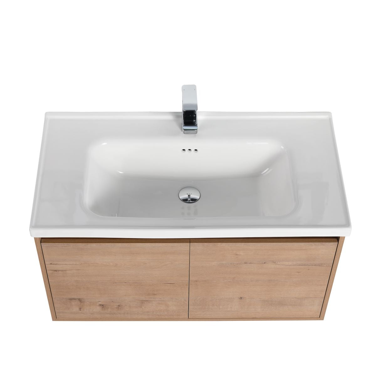 Blossom Bern 36″ Vanity with Ceramic Basin - Eco-Friendly Minimalist Design in Classic Oak, Up view