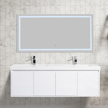 Load image into Gallery viewer, Bern 60″ Double Vanity - Spacious Minimalist Design in Glossy White,  front