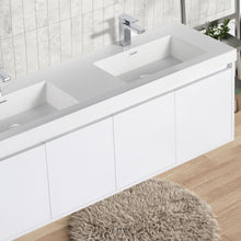 Load image into Gallery viewer, Bern 60″ Double Vanity - Spacious Minimalist Design in Glossy White,  closeup