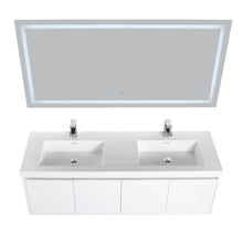 Load image into Gallery viewer, Bern 60″ Double Vanity - Spacious Minimalist Design in Glossy White,  up view