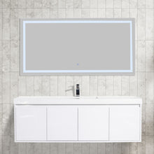 Load image into Gallery viewer, Bern 60″ Single Vanity - Spacious Minimalist Design in Glossy White, Front