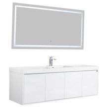 Load image into Gallery viewer, Bern 60″ Single Vanity - Spacious Minimalist Design in Glossy White, no background