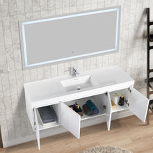 Load image into Gallery viewer, Bern 60″ Single Vanity - Spacious Minimalist Design in Glossy White, Fopen