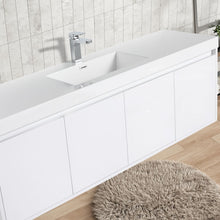 Load image into Gallery viewer, Bern 60″ Single Vanity - Spacious Minimalist Design in Glossy White, closeup