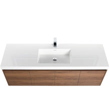 Load image into Gallery viewer, Bern 60″ Single Vanity - Spacious Minimalist Design in  Brown Walnut, up view