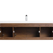 Load image into Gallery viewer, Bern 60″ Single Vanity - Spacious Minimalist Design in  Brown Walnut, back