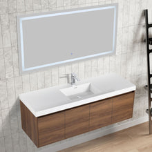 Load image into Gallery viewer, Bern 60″ Single Vanity - Spacious Minimalist Design in  Brown Walnut, side