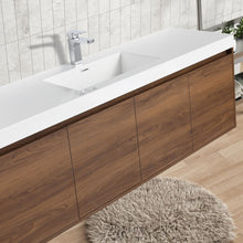 Load image into Gallery viewer, Bern 60″ Single Vanity - Spacious Minimalist Design in  Brown Walnut, closeup