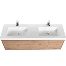 Load image into Gallery viewer, Bern 60″ Double Vanity - Spacious Minimalist Design in Classic Oak , up view