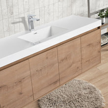 Load image into Gallery viewer, Bern 60″ Single Vanity - Spacious Minimalist Design in Classic Oak, closeup